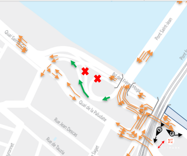 Réouverture axe Peyronnet aux véhicules motorisés Circulations motorisées pont saint jean peyronnet rive gauche bordeaux